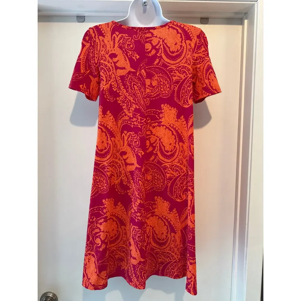 ASOS Maternity Swing Tee Dress Magenta & Orange US 2 EUC - Picture 3 of 6